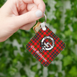 Clan Matheson Crest Badge and Tartan Keychain