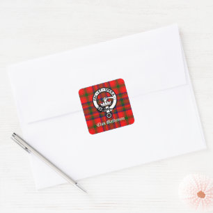 Clan Matheson Crest Badge and Tartan Square Sticker