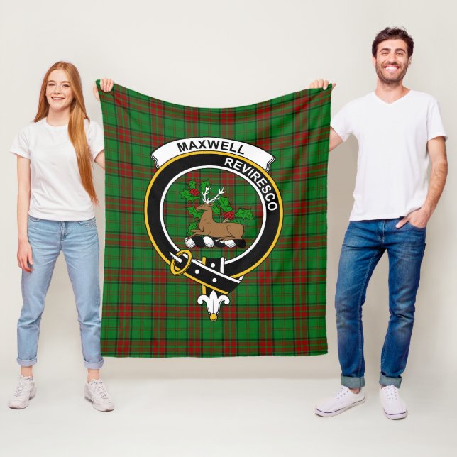 Clan Maxwell Hunting Tartan Plaid Fleece Blanket (In Situ)