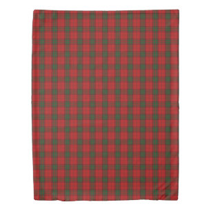 Clan Maxwell Scottish Accents Red Green Tartan Duvet Cover