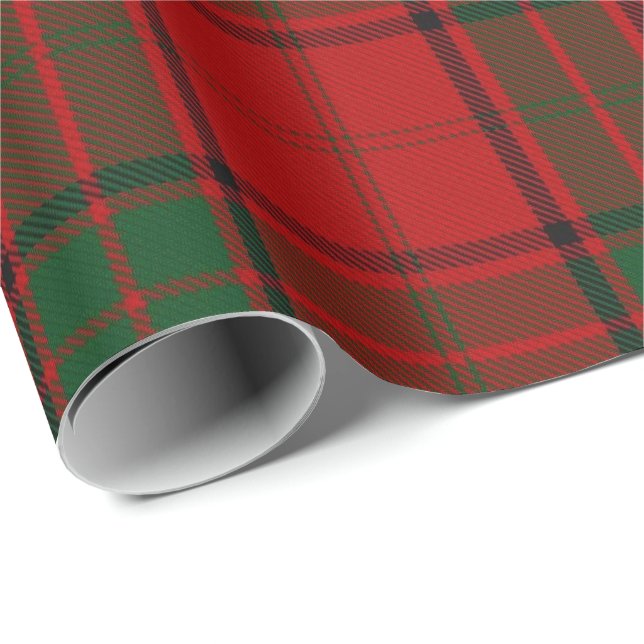 Clan Maxwell Scottish Red Green Tartan Wrapping Paper (Roll Corner)