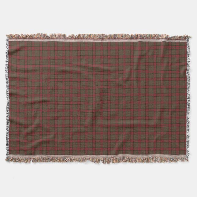 Clan Maxwell Weathered Hunting Tartan Throw Blanket (Front)