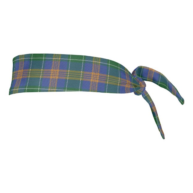 Clan McAuliffe Irish Accents Blue Green Tartan Tie Headband (Rotate 90)