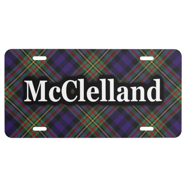 Clan McClelland MacLellan Tartan Celebration License Plate (Front)
