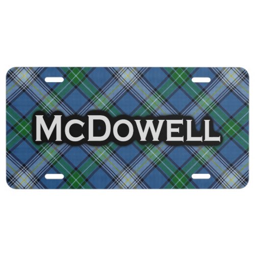 Clan McDowell Tartan License Plate