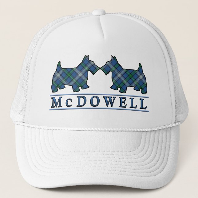 Clan McDowell Tartan Scottie Dogs Trucker Hat (Front)