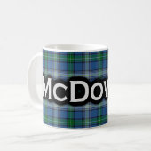 Clan McDowell Tartan Scottish Coffee Mug (Front Left)