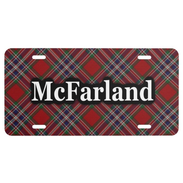 Clan McFarland MacFarlane Tartan Celebration License Plate (Front)