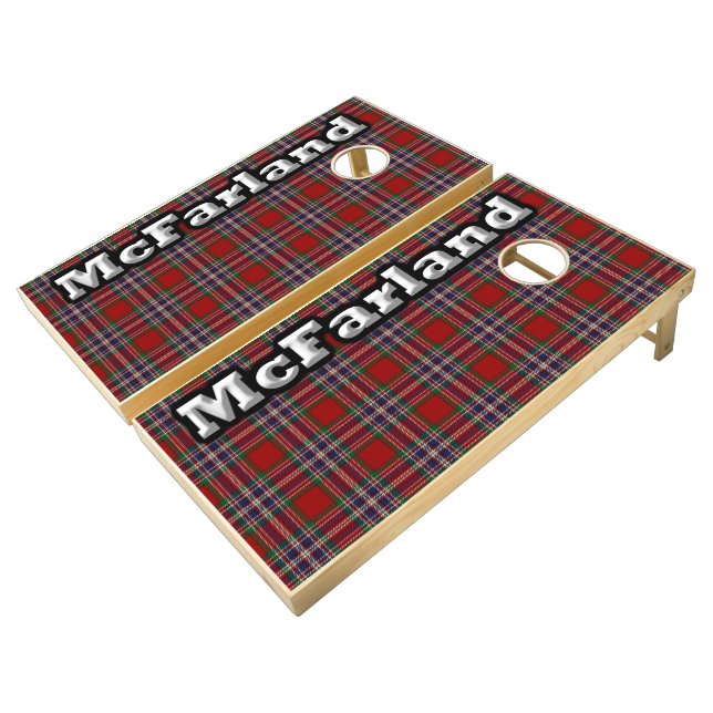 Clan McFarland MacFarlane Tartan Dynasty Cornhole Set (Angled)