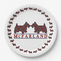 Clan McFarland MacFarlane Tartan Scottie Dogs