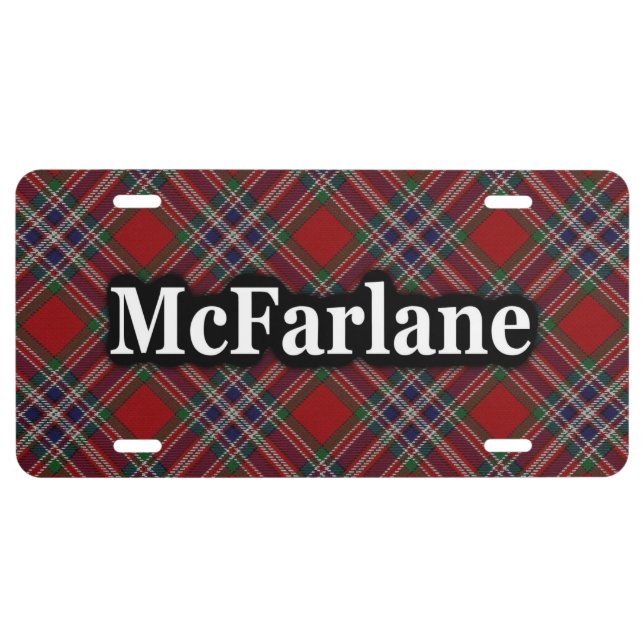 Clan McFarlane MacFarlane Tartan Celebration License Plate (Front)