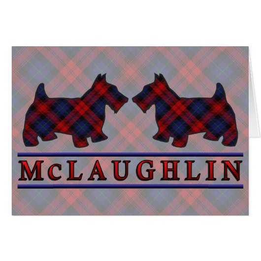 Clan McLaughlin MacLachlan Tartan Scottie Dogs Cards (Front Horizontal)