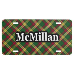 Clan McMillan MacMillan Tartan Celebration License Plate