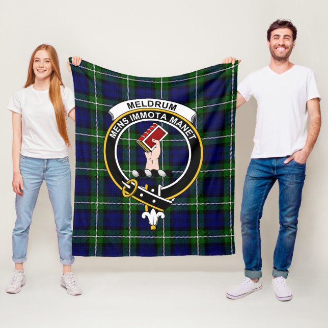 Clan Meldrum Forbes Tartan Plaid Fleece Blanket (In Situ)