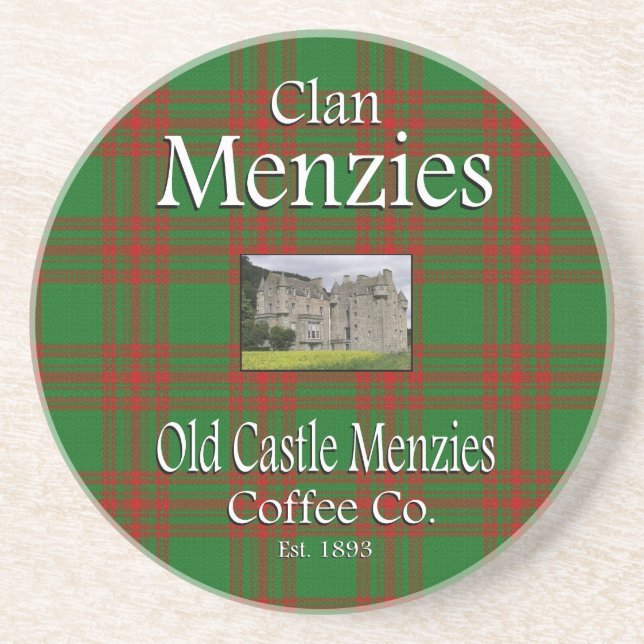 Clan Menzies Old Castle Menzies Coffee Co. Drink Coaster (Front)