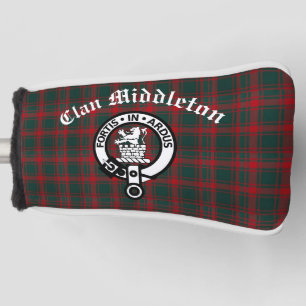 Clan Middleton Crest Badge and Tartan Golf Head Cover