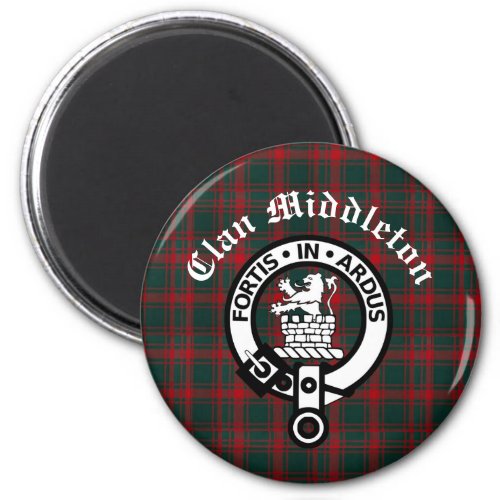 Clan Middleton Crest Badge and Tartan  Magnet