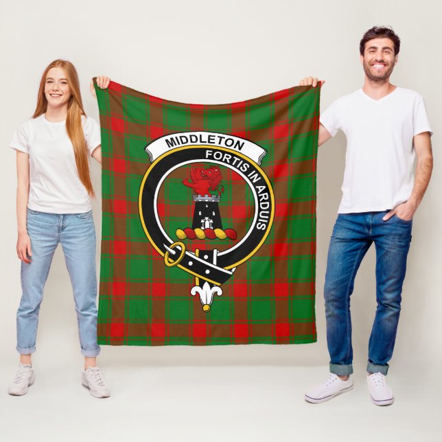 Clan Middleton Tartan Plaid Fleece Blanket (In Situ)