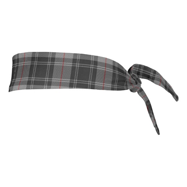Clan Moffat Scottish Accents Gray Black Tartan Tie Headband (Rotate 90)