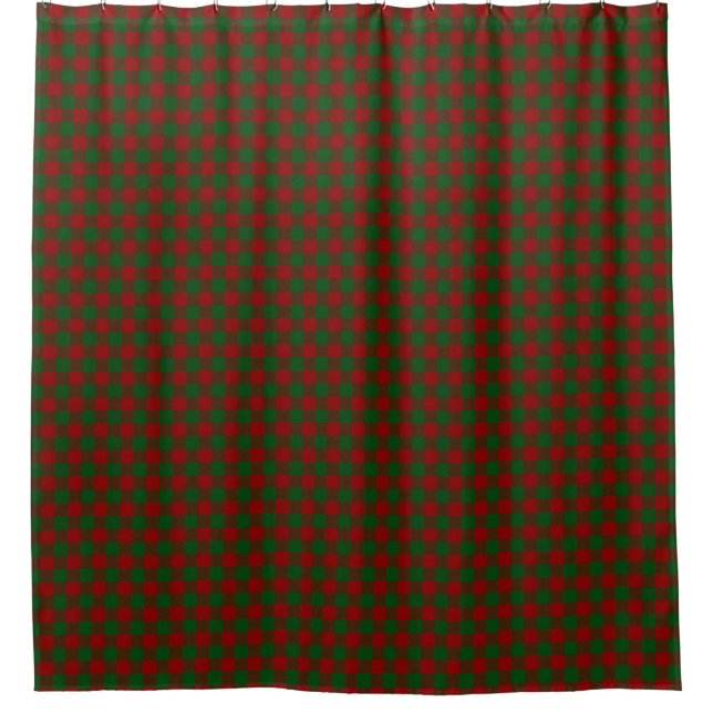 Clan Moncreiffe Moncrief Red and Green Tartan Shower Curtain (Front)