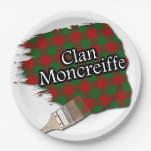 Clan Moncreiffe Scottish Tartan Paint Brush Paper Plates