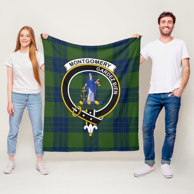 Clan Montgomery Hunting Tartan Plaid Fleece Blanket (In Situ)