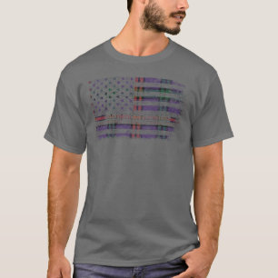 Clan Montgomery Scottish tartan US flag kilt Scotl T-Shirt