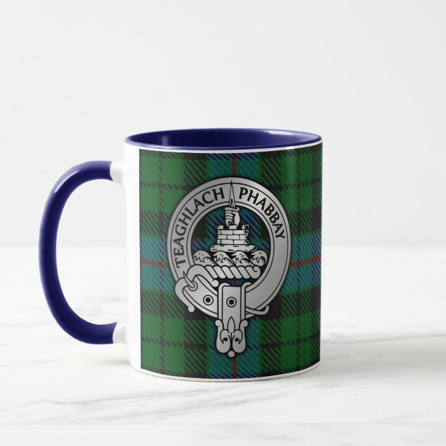 Clan Morrison Crest & Hunting Tartan Mug (Left)