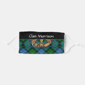 Clan Morrison Crest over Hunting Tartan Adult Cloth Face Mask (Front, Folded)