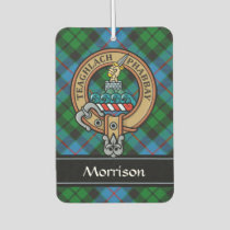 Clan Morrison Crest over Hunting Tartan Air Freshener