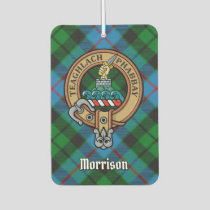 Clan Morrison Crest over Hunting Tartan Air Freshener