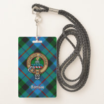 Clan Morrison Crest over Hunting Tartan Badge