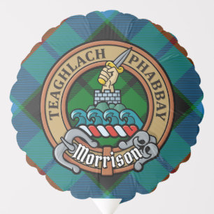 Clan Morrison Crest over Hunting Tartan Balloon