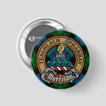 Clan Morrison Crest over Hunting Tartan Button