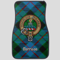 Clan Morrison Crest over Hunting Tartan Car Floor Mat