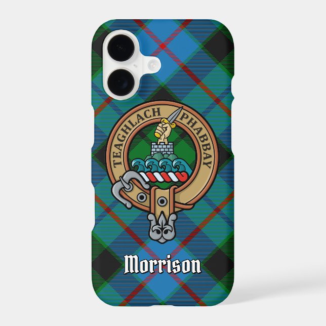 Clan Morrison Crest over Hunting Tartan Case-Mate iPhone Case (Back)