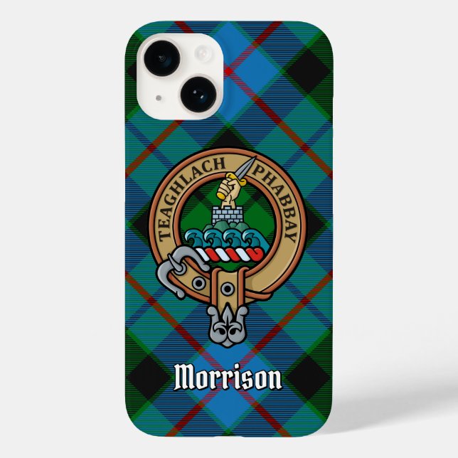 Clan Morrison Crest over Hunting Tartan Case-Mate iPhone Case (Back)