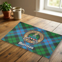 Clan Morrison Crest over Hunting Tartan Cloth Placemat