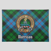 Clan Morrison Crest over Hunting Tartan Cloth Placemat