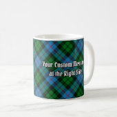 Clan Morrison Crest over Hunting Tartan Coffee Mug (Front Right)