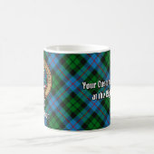 Clan Morrison Crest over Hunting Tartan Coffee Mug (Center)