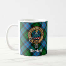 Clan Morrison Crest over Hunting Tartan Coffee Mug