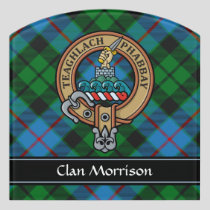 Clan Morrison Crest over Hunting Tartan Door Sign