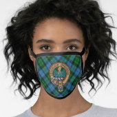 Clan Morrison Crest over Hunting Tartan Face Mask (Worn Her)