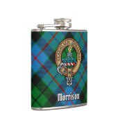 Clan Morrison Crest over Hunting Tartan Flask (Right)