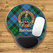 Clan Morrison Crest over Hunting Tartan Gel Mouse Pad