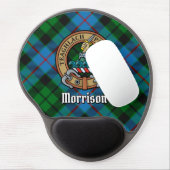 Clan Morrison Crest over Hunting Tartan Gel Mouse Pad (Left Side)