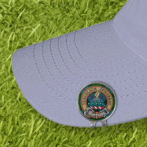 Clan Morrison Crest over Hunting Tartan Golf Hat Clip