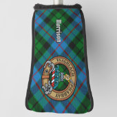 Clan Morrison Crest over Hunting Tartan Golf Head Cover (Rotate 90)