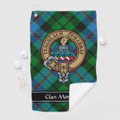 Clan Morrison Crest over Hunting Tartan Golf Towel (InSitu)